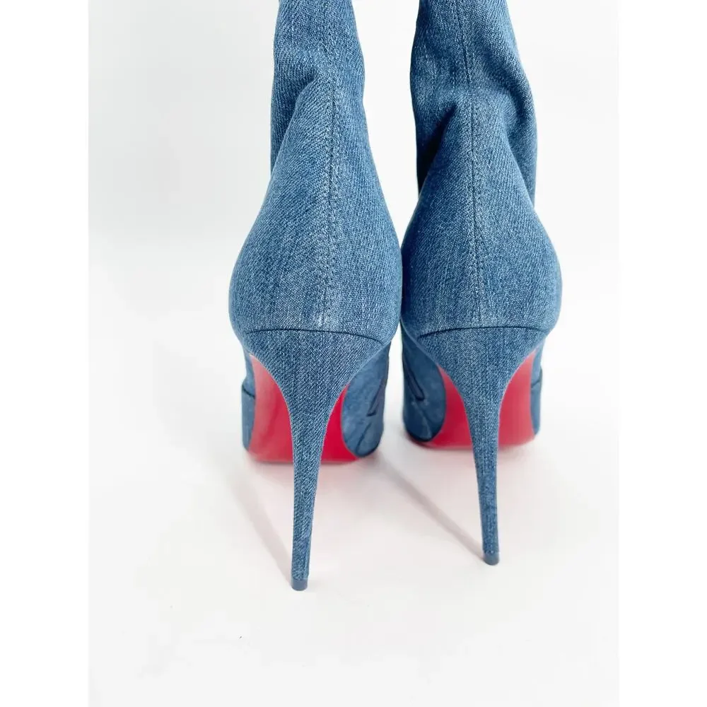 Christian Louboutin Denim Over the Knee Boots - Picture 11 of 15